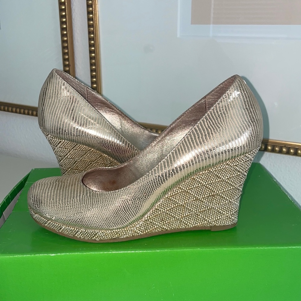 Lily Pulitzer Gold Wedges